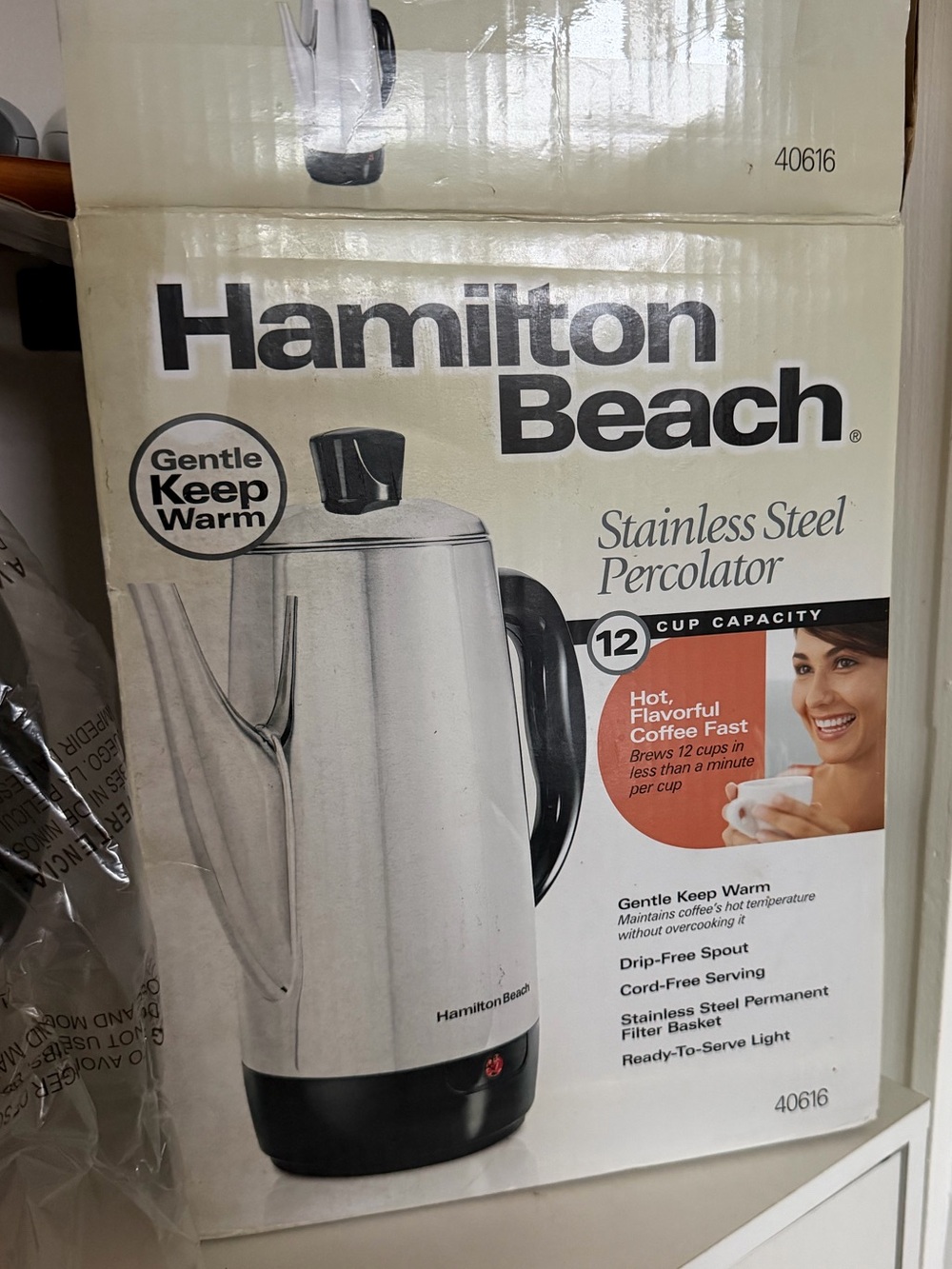 Hamilton Beach Stainless Steel & Black Percolator Coffee Maker